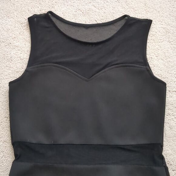 H&M Black Mesh Mini Dress Size S - Picture 4 of 7